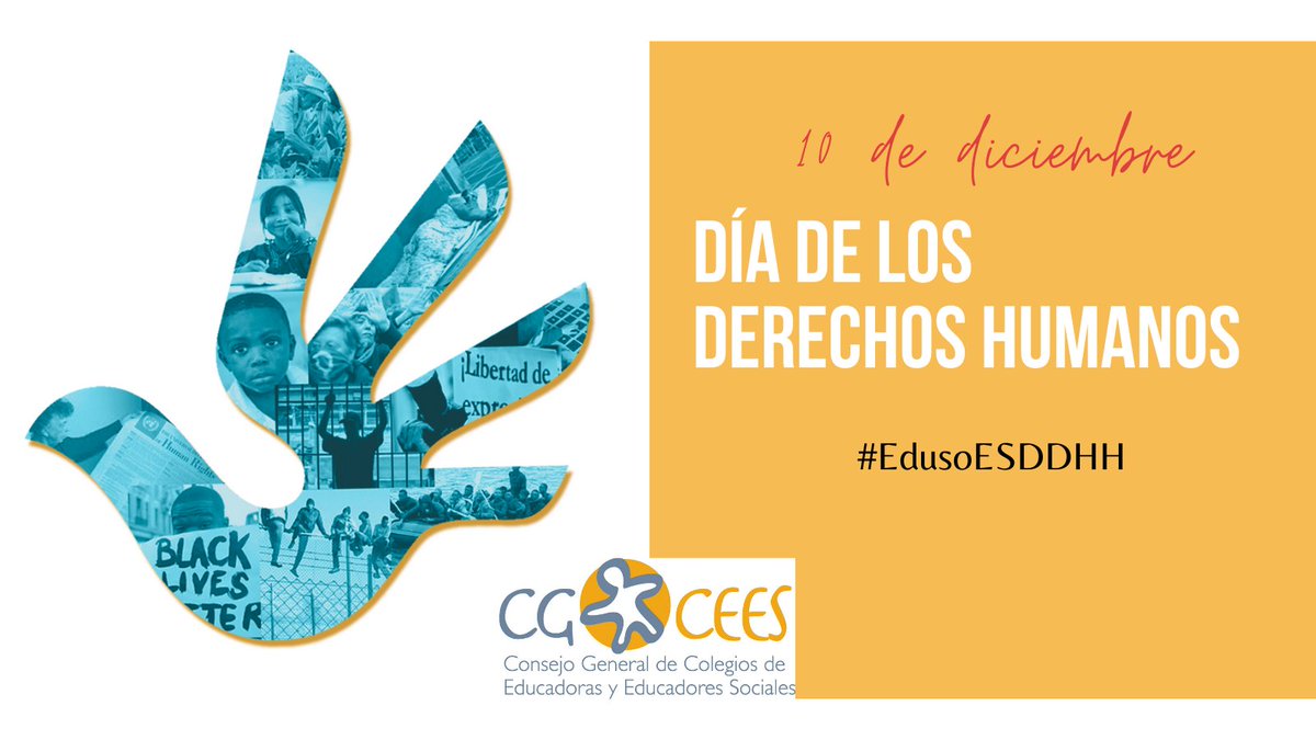 CGCEES's tweet image. Con motivo del Día de los Derechos Humanos, que se conmemora hoy 10 de diciembre, el CGCEES ha creado el hashtag  #EdusoESDDHH para visibilizar en las redes sociales las aportaciones de la Educación Social.