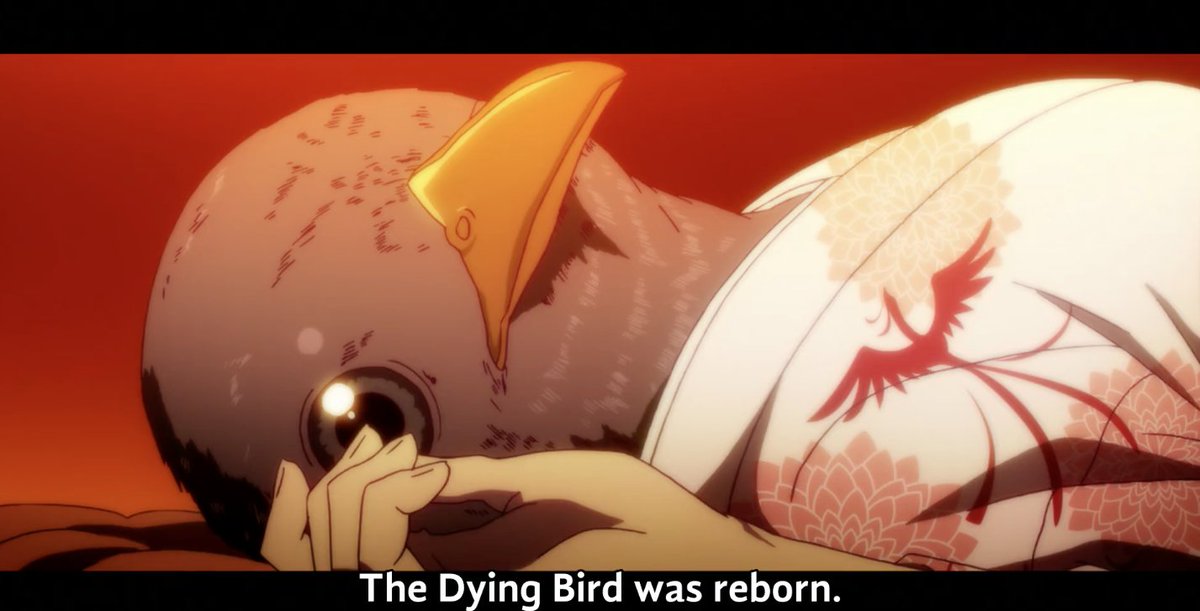 For Tsukihi, she is symbolized as a phoenix but also as a cuckoo. A bird that lays their eggs in others' nests and has their child pretend to be that of another. she is an oddity that was "layed" in the her mothers stomach and then birthed. she isnt a real daughter. she is a fake