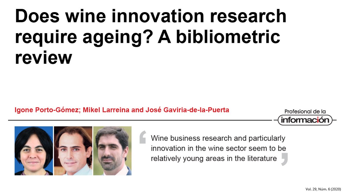 Revista EPI (@revista_epi) on Twitter photo 🍷 Does wine innovation research require ageing? A bibliometric review. Article by <a href="/igoneporto/">Igone Porto</a>, Mikel Larreina and Jose Gaviria-de-la-Puerta
▶️ revista.profesionaldelainformacion.com/index.php/EPI/…
#Wine #LiteratureReview #Bibliometric #NaturalLanguageProcessing #Sustainability #ProductInnovation 🍷 Does wine innovation research require ageing? A bibliometric review. Article by <a href="/igoneporto/">Igone Porto</a>, Mikel Larreina and Jose Gaviria-de-la-Puerta
▶️ revista.profesionaldelainformacion.com/index.php/EPI/…
#Wine #LiteratureReview #Bibliometric #NaturalLanguageProcessing #Sustainability #ProductInnovation