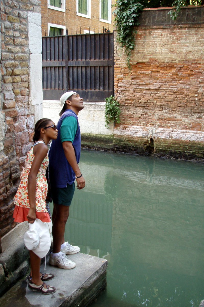 WayBackWednesday. Exploring the canals of Venice with my travel companion! #GirlDad #venice #italy #MediterraneanCruise #EuropeanVacation