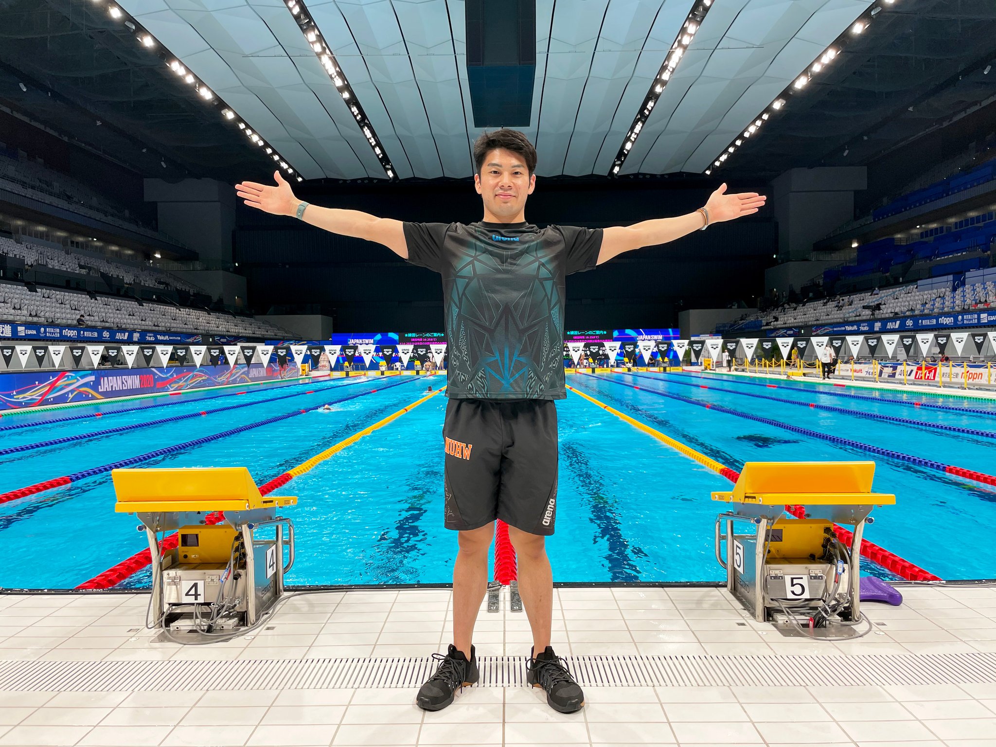 公式 Arena アリーナ Japanswim 日本選手権 水泳競技大会での水沼尚輝選手 Sakanasharkオフショットをお届けします Arenabishamon