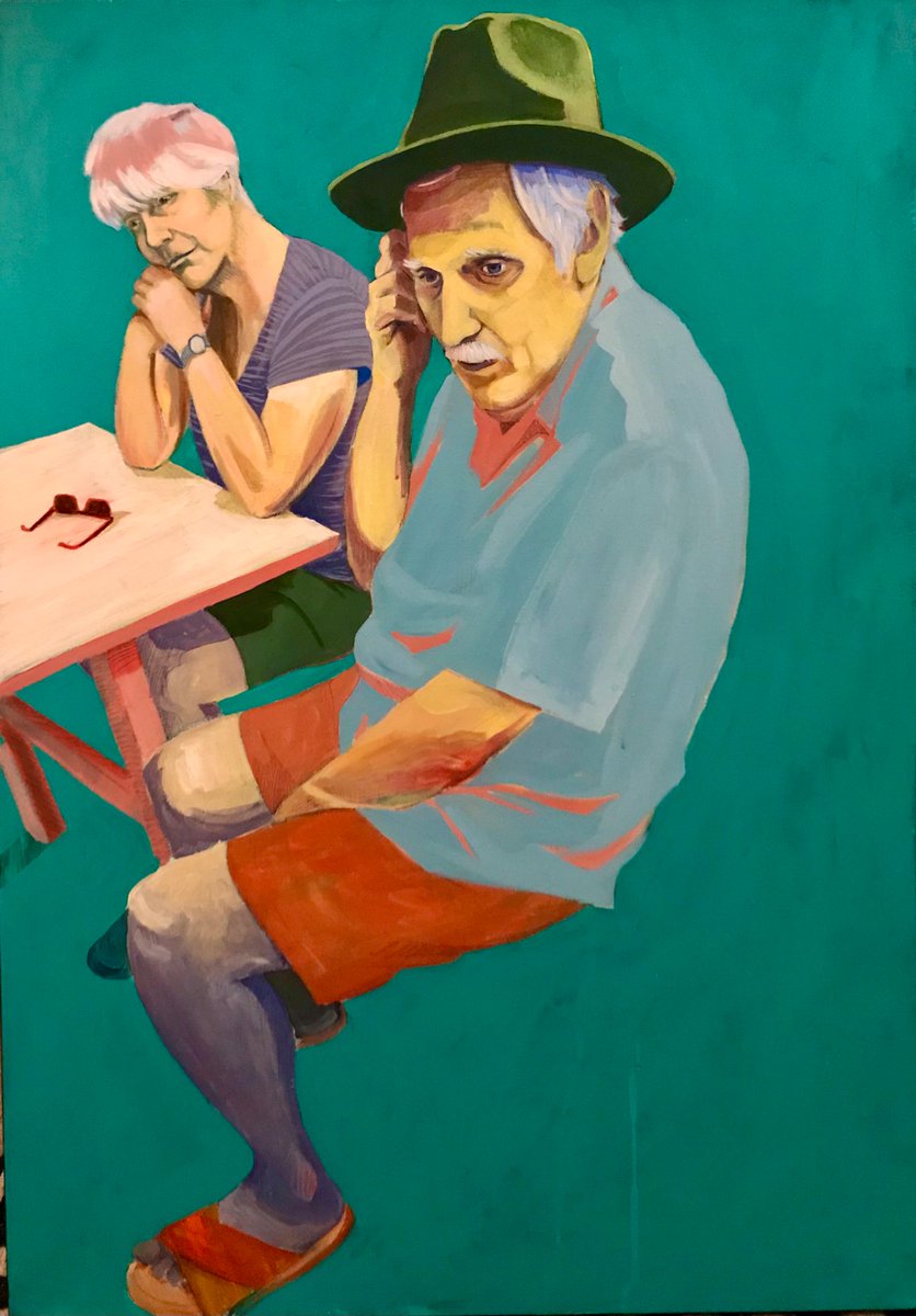 theCunningCraft's tweet photo. Two paintings... of my three primes! Parents and Flowers (the wife) as she paints. @HarrisPreston @TheArtistryHou1 #art #painting #portraits https://t.co/WB2FhysL6C