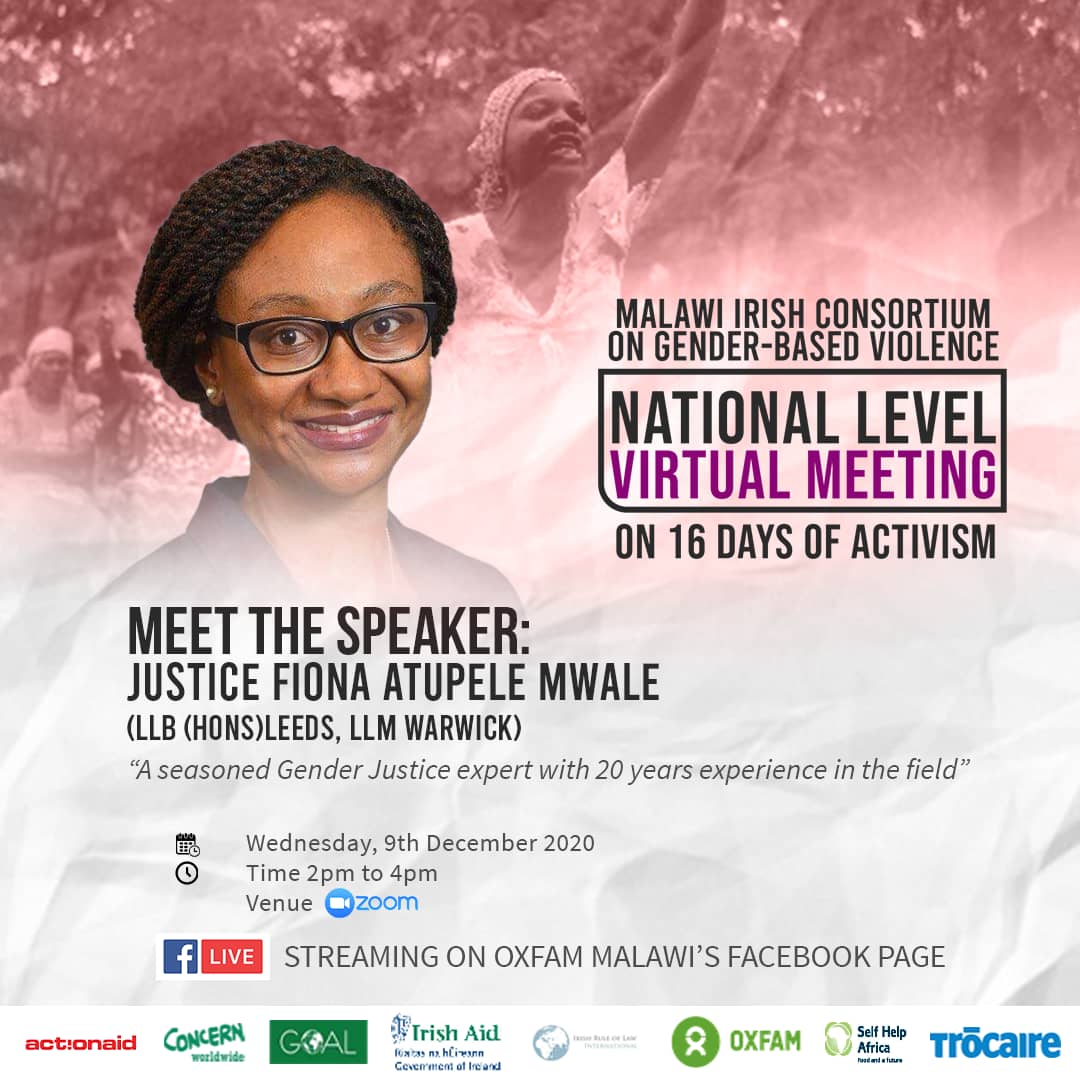 How is your afternoon? Join me and these great speakers, on zoom to talk about trends in the fight against #GenderBasedViolence in #Malawi.

#16DaysOfActivism #MICGBV2020

Link to join: us02web.zoom.us/j/89555709981?…