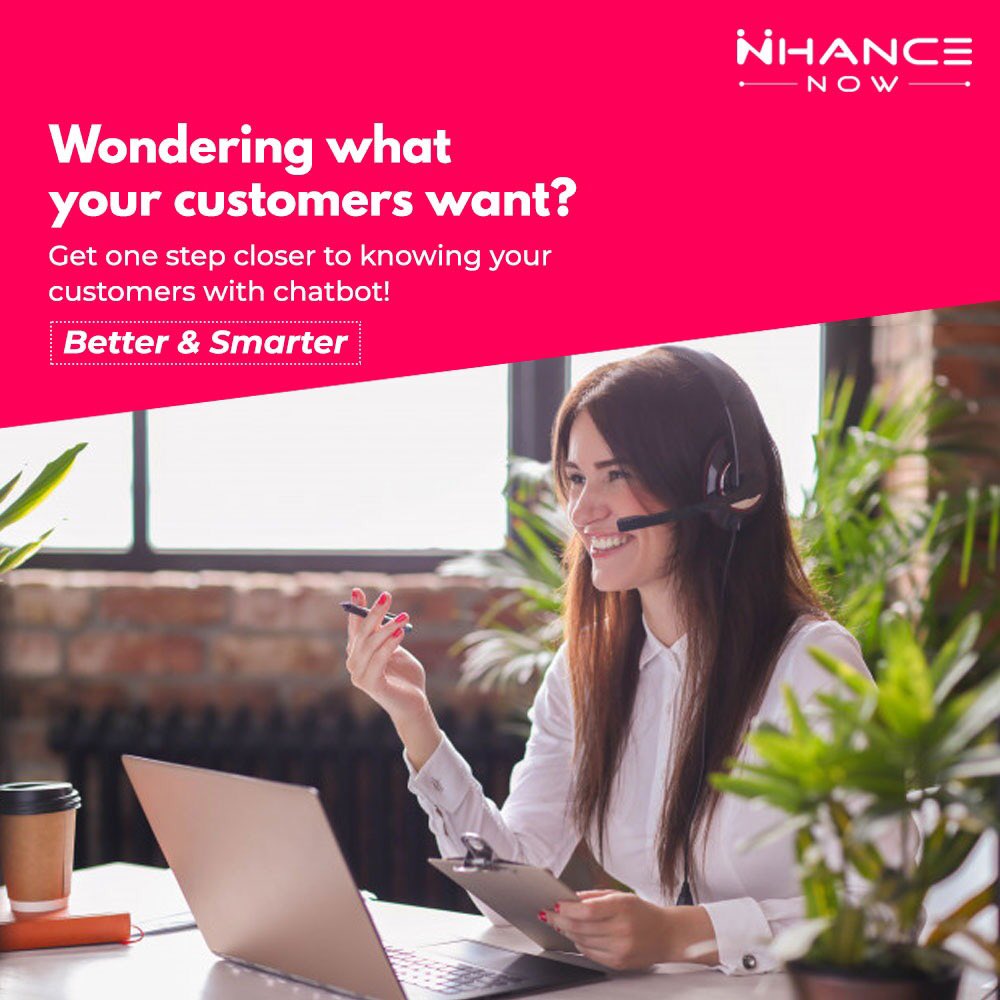 NhanceNowN2C's tweet photo. Be Better, Be Smarter!
Itโs time to upgrade from the usual and know your customer through the technology of chatbot!
#nhancenow #dxcard #chatbot #chatbots #newtechnology #consumerbehavior #consumerchat #automation #chatautomation #customerexperience #customerservice #new https://t.co/hMVcTEQfKn