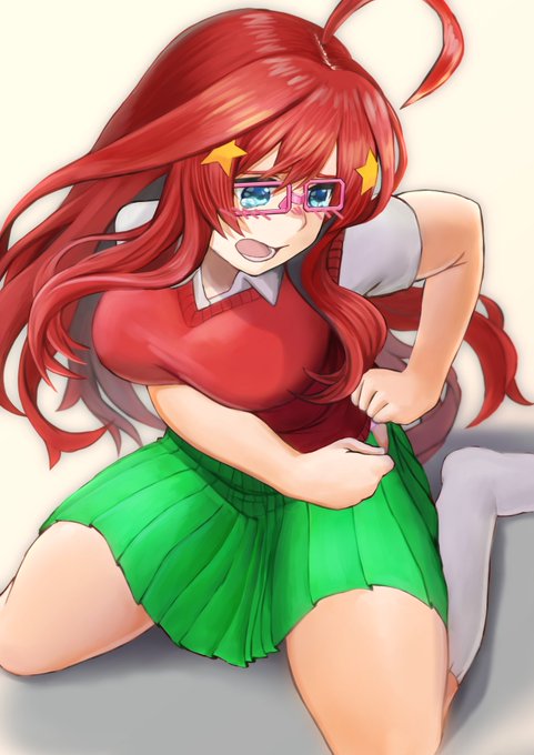 異澤さんがTwitterに投稿した中野五月(五等分の花嫁)のイラスト。