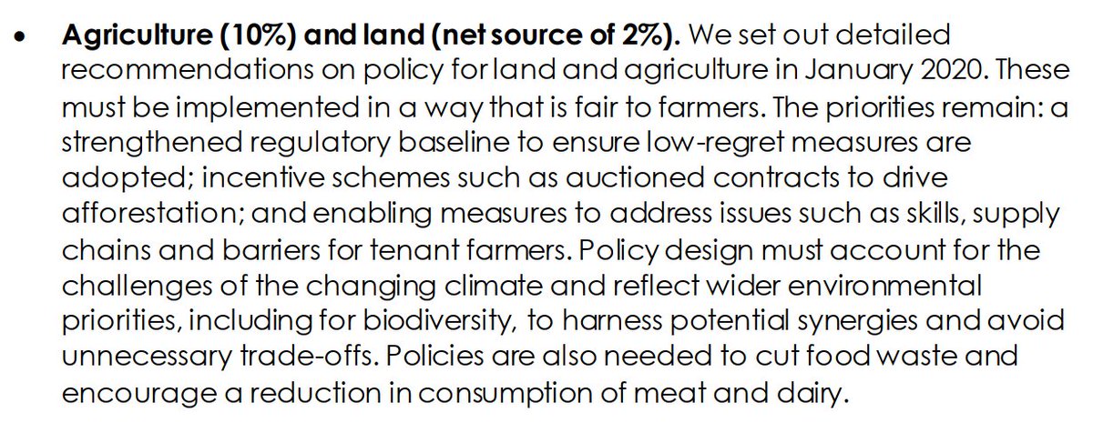 Agriculture: Much has been written about changing the way farmers are funded post-Brexit. This is an ideal opportunity to follow through on the specific CCC report back in January. Key for me here is adapting to changing climate, biodiversity and demand side measures 7/n