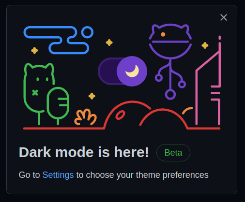 Finally GitHub has an official dark-mode! 🎉