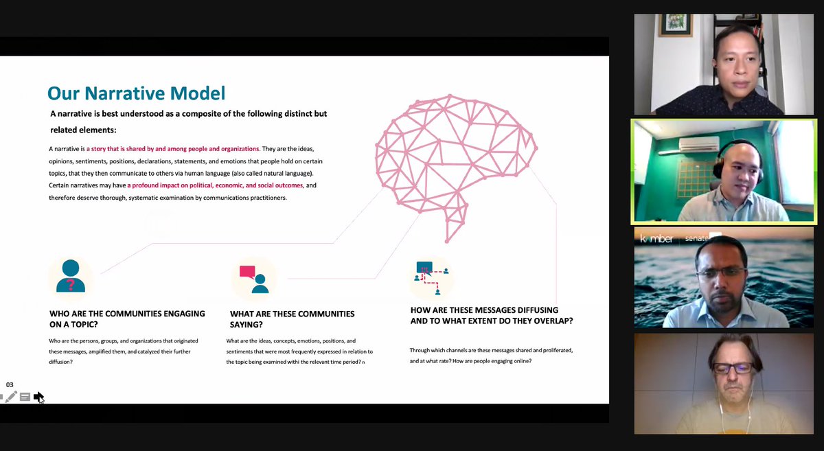 on3webinars's tweet photo. What do we mean when we say 'narrative'? @karlocleto of @comms_m2 simply defines this as "a story shared among people” that “usually relate to topics/themes that people care about” #NumbersInNarratives https://t.co/icSHXpLF5k