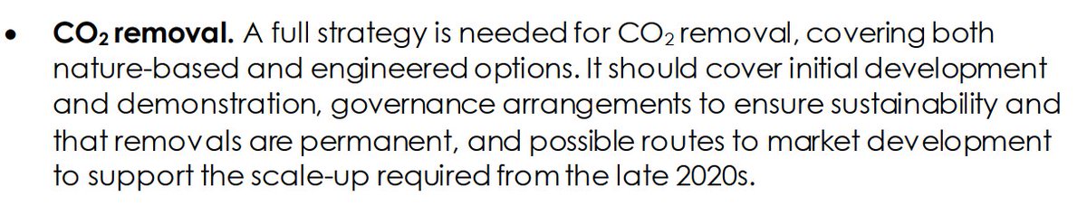 CO2 removal: Scale up by late-2020's means starting work on trials early in 2020's. The reference to a strategy therefore is urgent 10/n