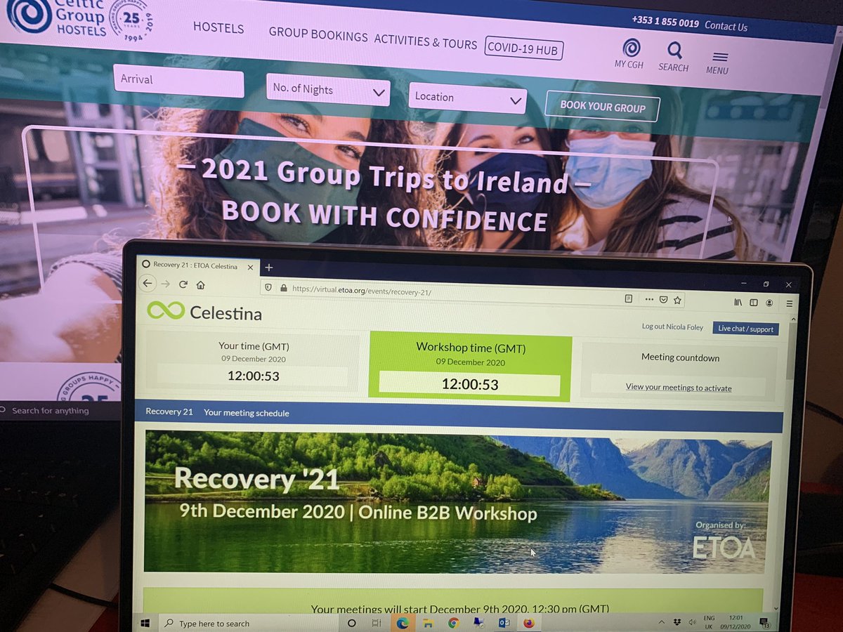 We’re all set up &amp; ready for <a href="/ETOA/">ETOA</a> #recovery21 online workshop promoting 🇮🇪 for group travel. As it’s our last event of the year the Xmas jumper is out.   #togetherwearestronger #FillYourHeartWithIreland #youthtravel