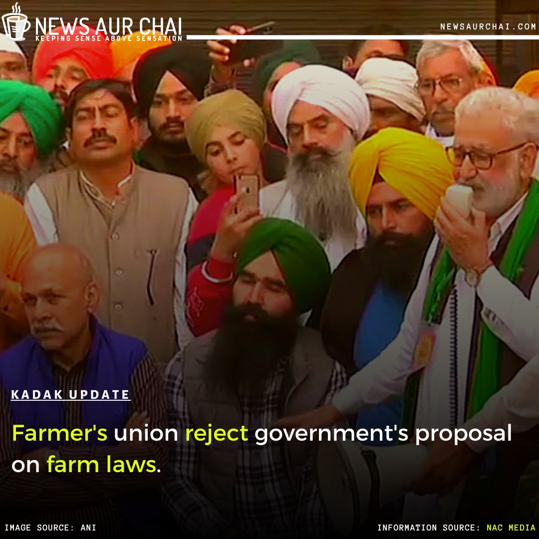 NewsAurChai's tweet photo. #KadakUpdate: "We will block all roads in Delhi one by one if the three farm laws are not scrapped." - Farmer Union at press conference
--
#FarmerProtest #FarmBill #Punjab #ProtestInIndia #FarmBill2020 #FarmBillProtest #AmitShah #BreakingNews #TrendingNews #NewsAurChai #News https://t.co/SYJORcn90g