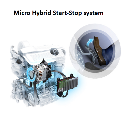 /3bThat way the vehicle saves fuel when stationary. It does not have an electric motor nor a huge batteryToday more than 50% of the vehicle produced in the world have this simple stop/start feature.