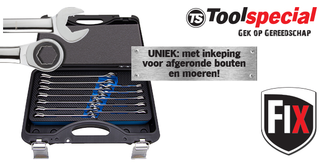 In de categorie ‘eenvoudig’ #handgereedschap introduceert <a href="/toolspecial/">Toolspecial</a> een unieke 12-delige steek-/ringratelset van FIX. Met deze set kunt u tot 80% afgeronde bouten en moeren verwijderen, waar anders alleen nog uitboren de oplossing was. 
mijngrossier.nl/unieke-steek-r…