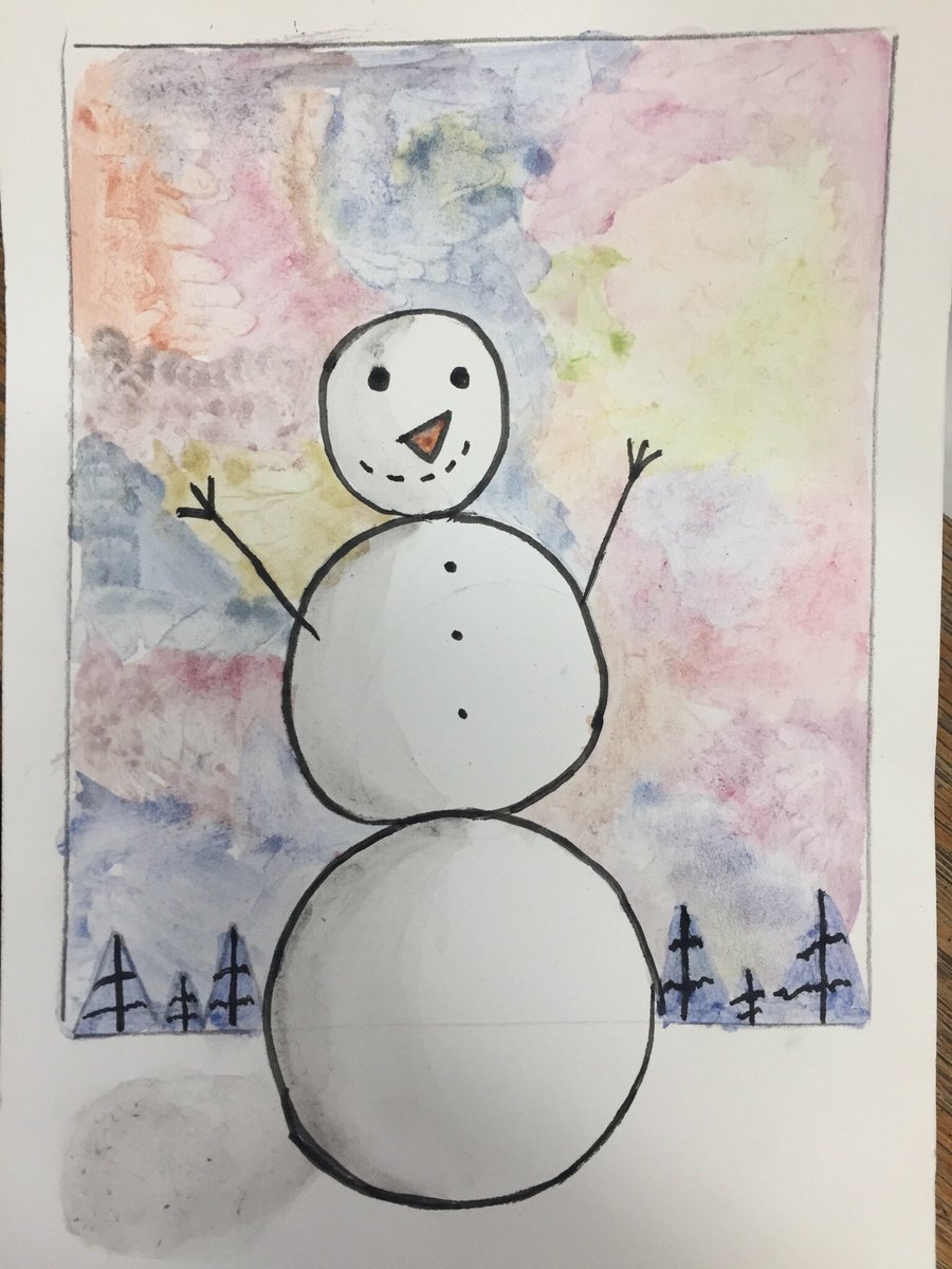 PREP ART | Our Prep pupils have been busy working on creating some beautiful watercolour snowmen in the last week. #ChristmasatStJames #Artists