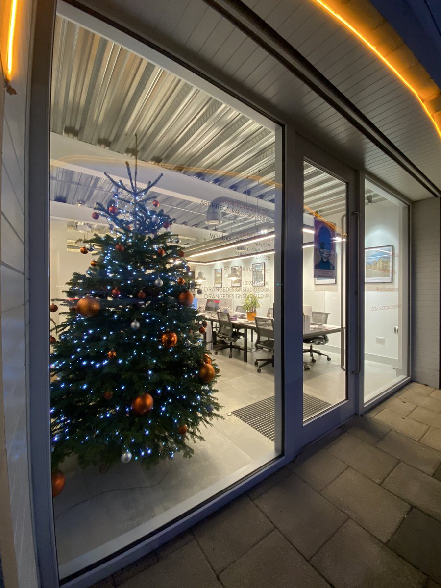 It’s that time of year! The ten footer is up! #Christmas #tree #christmastree #office #architecture #mirfield #yorkshire #industrial #contemporary #glass
