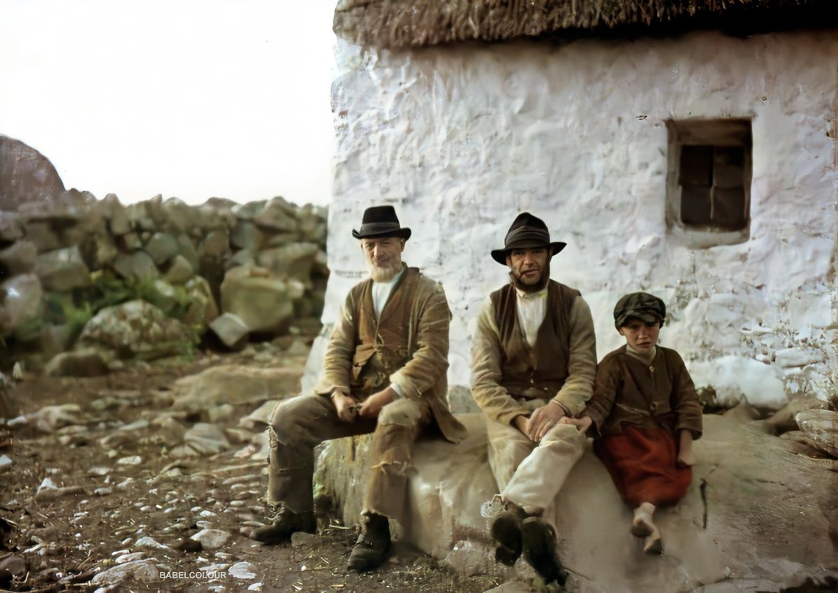 StuartHumphryes's tweet image. Yesterday&apos;s Irish autochrome was so popular I thought I&apos;d bring 4 of my enhancements together into a single tweet for you to enjoy &amp;amp; share. All original colour: the first is Cork in 1927, then 2 from An Spidéal, Galway in 1913, and lastly Connemara in 1927. None are colourised 🍀