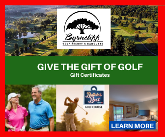 Give the Gift of Golf! Specials 18 holes for 2 $79, Golf and Dinner for 2 $120, 10 pack Golf $360, XC ski + Dinner for 2 $70. Restaurant open Thurs thru Sunday! byrncliff.com/shop/ #wycoapproved #eastaurora #buffalogolf