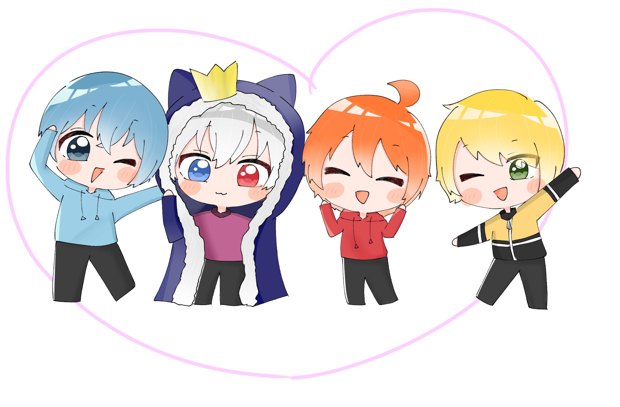 らみね 在 Twitter 上 結構遅れたけどイラスト描きました ころんくん ねこくん りあんくん ぷりっつくんの4人のゲーム実況大好きです 背景雑ですみません これからも応援してます これ見てねこくん りあんに届け すとぷりギャラリー