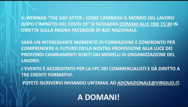 #ADC #lavoro #COVID19