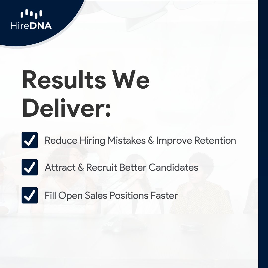 HireDNA's tweet image. 🔎 Powered by our proprietary technology, leading assessment science, and a national recruiter network, we deliver qualified candidates with the right sales DNA to drive next-level results.

For more information: 
👇 hiredna.com

#HireDNA #ProprietaryTechnology