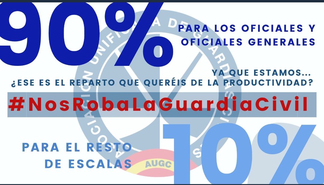 AUGC_Pontevedra's tweet photo. @interiorgob,cada vez➕cerca dq se reúna el Pleno dl Consejo dla @guardiacivil,en el qel Generalato intente aprobar una aberración d OG Productividad(q será recurrida en juzgados xsu ilegalidad)y perpetrar el mayor robo a sus GC dlos últimos años
Hará algo?
#NosRobaLaGuardiaCivil https://t.co/mUeTeDKHmz