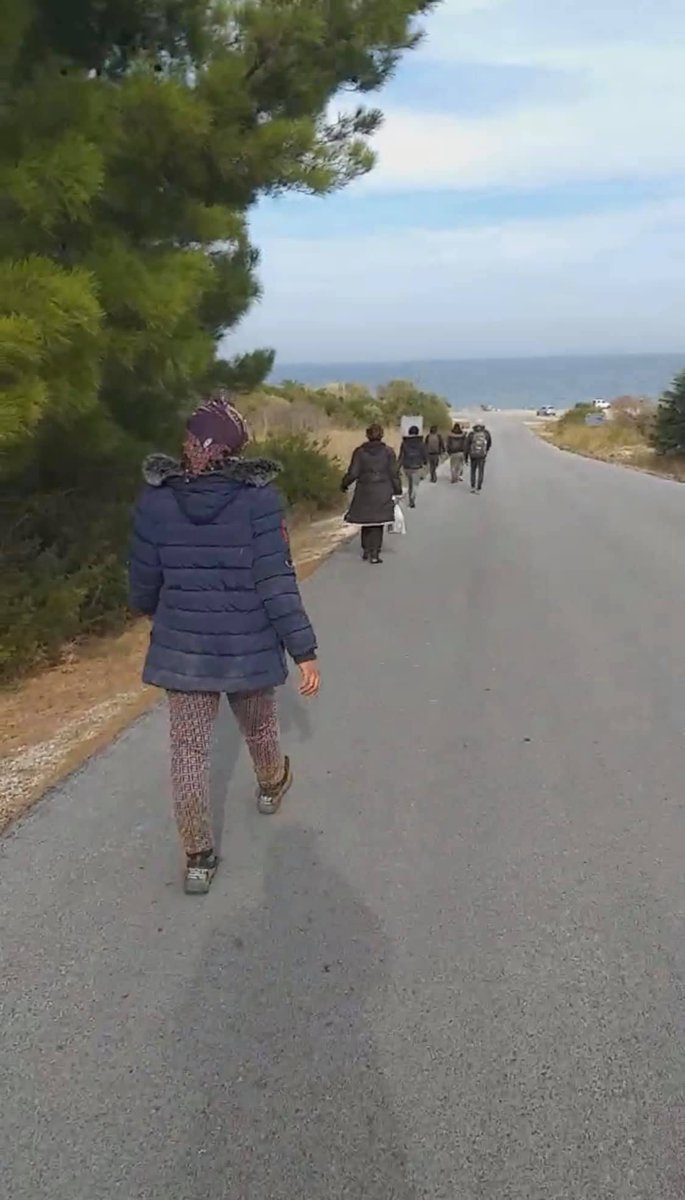 He also called the police so that someone could come to their aid, as it seemed that they needed medical attention. The second group arrived in Katia, and was observed by many people in the area, walking on the road towards  #Mytilini.