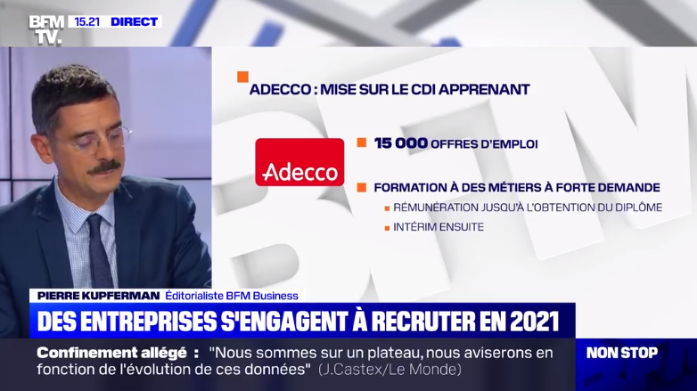 Fiers de faire partie des entreprises qui recrutent en 2021 citées par <a href="/PierreKupferman/">Pierre Kupferman</a>. Favoriser l'accès à l'#emploi et sécuriser les parcours professionnels est notre ambition avec le CDI Apprenant @GroupeCarrefour <a href="/lidlfrance/">Lidl France</a> <a href="/boulanger/">Boulanger</a> #leclerc cutt.ly/DhRElwL
