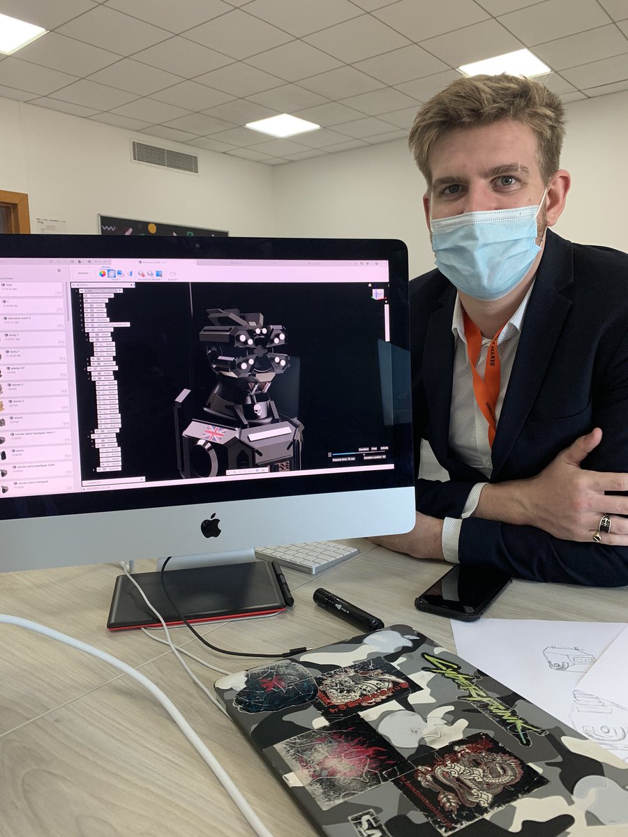 DBS_Graphics's tweet photo. @DBS_SixthForm student uses fusion 360 to develop a robot character for his science fiction film brief #beginsatDBS #BTEC #Fusion360 #graphics https://t.co/ApdcfjwgTt