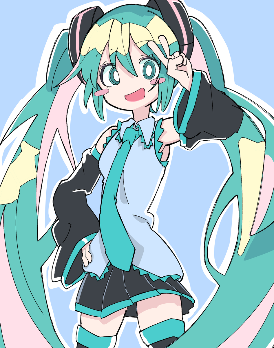 初音ミク 「#これが私の代表作
ちょっと前の絵と最近の絵 」|なおのイラスト