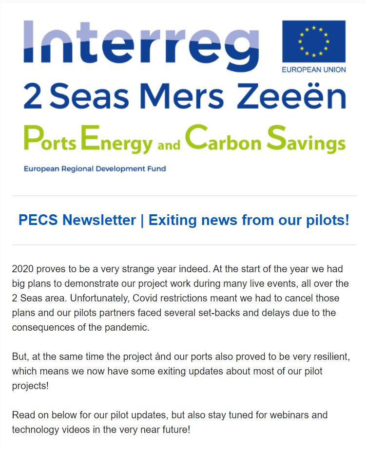 PECS 2 Seas (@pecs_proj) on Twitter photo Check out our latest newsletter and read up on our project pilot updates to see how ports and marinas can make a difference in #energysavings and #carbonreduction #sustainableports <a href="/Interreg2Seas/">Interreg 2 Seas</a>
mailchi.mp/54f798f8044b/p… Check out our latest newsletter and read up on our project pilot updates to see how ports and marinas can make a difference in #energysavings and #carbonreduction #sustainableports <a href="/Interreg2Seas/">Interreg 2 Seas</a>
mailchi.mp/54f798f8044b/p…