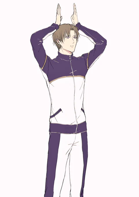 昔いた会社の先輩が作業中おもむろに真顔でやってたポーズを描いた過去絵 