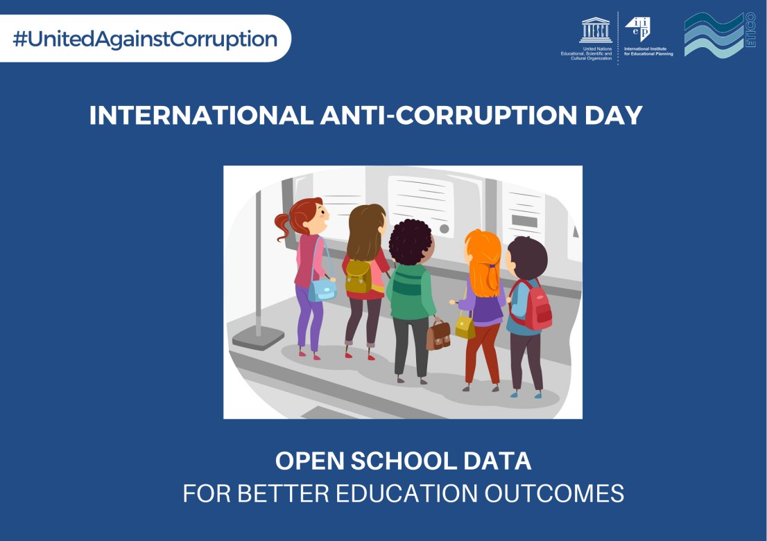 MurielPoisson's tweet photo. Eliminating corruption risks in #education is necessary to ensure #EducationForAll

Check out how open school data is pushing the frontiers of #transparency and #accountability https://t.co/YTBgdBe2wc 
 
#InternationalAntiCorruptionDay #OpenSchoolData #UnitedAgainstCorruption https://t.co/Qp29D9F3T1