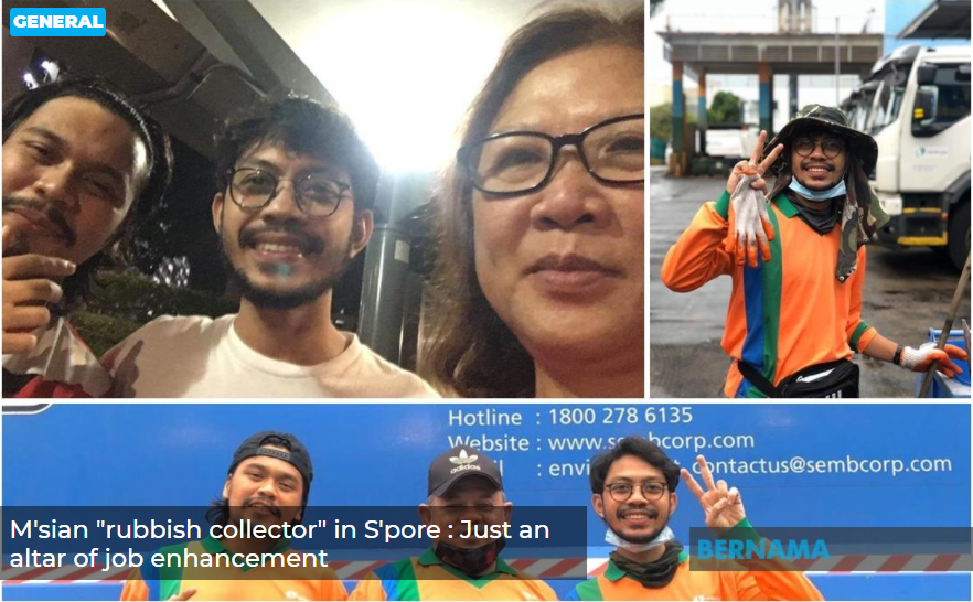 As reported by BERNAMA, when asked why he’s not doing the same job in Malaysia, Muhammad Khidir Samsudin (Eday) refers to the advantage of a stronger Singapore currency at the moment. (This is a thread)[Photo credit -  @bernamadotcom]