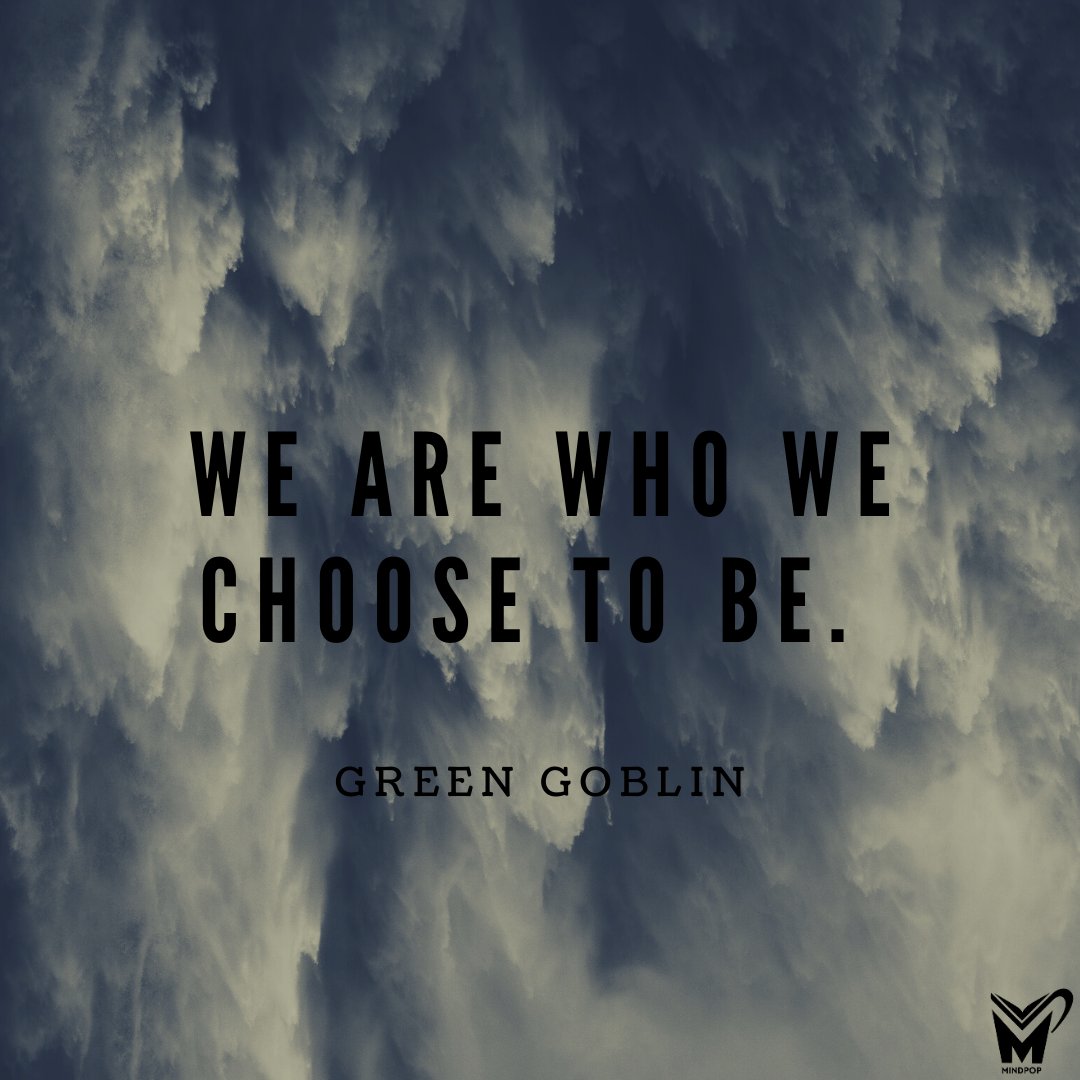 mindpop365's tweet photo. We are who we choose to be !☺
- Green Goblin
Visit-https://t.co/T2Kzl7bnNV
#mindpop #lifelessons #goals #inspiration #choices #postive #motivation #best #results #regreat #negative #creation #results #happiness #sad #love #emotion https://t.co/R95b96XeBW