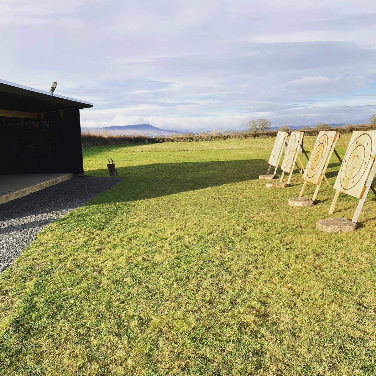 Axe boards setup and ready to throw #hereford #herefordshire #axethrowing #vouchersavailable #giftforher #giftforhim