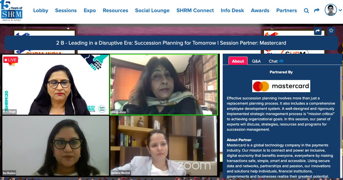 anisharavind's tweet image. 60% of firms do not have a formal process for #SuccessionPlanning says Smriti Ahuja at #SHRMIAC #ConcurrentSessions are on now