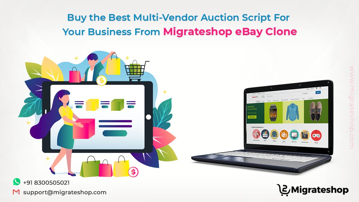 migrateshop's tweet image. Buy the Best Multi-Vendor Auction Script For Your Business From Migrateshop eBay Clone
More Details: bit.ly/2SXotcj
#eBay #ebayclone #ebayclonescript #auctionscript #ecommerce #B2C #marketplace #Trending #startup #entrepreneur #onlineauctionscript #buy2ebay