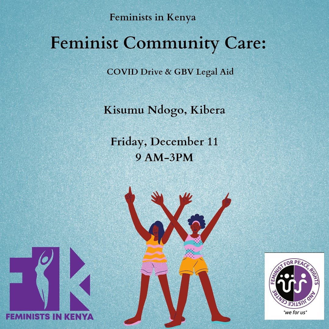 FeministsKE's tweet photo. Good afternoon. For our grassroot organising and community care during COVID we will provide:
1. Feminist Legal Aid for GBV Survivors.
2.COVID support according to the needs of our community.
3. Access to team of Feminist therapists.
 All COVID regulations strictly adhered to. https://t.co/5EKMyqd4JD