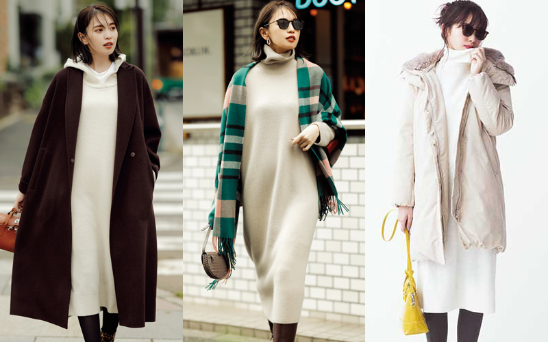 小学館 Oggi 白ニットワンピースコーデおすすめ10選 大人の可愛いがあふれる この冬おすすめのコーデは T Co Nzqst9xavi ニットワンピ ワンピース ワンピ ワンピースコーデ 着こなし ファッション ファッションコーデ コーデ