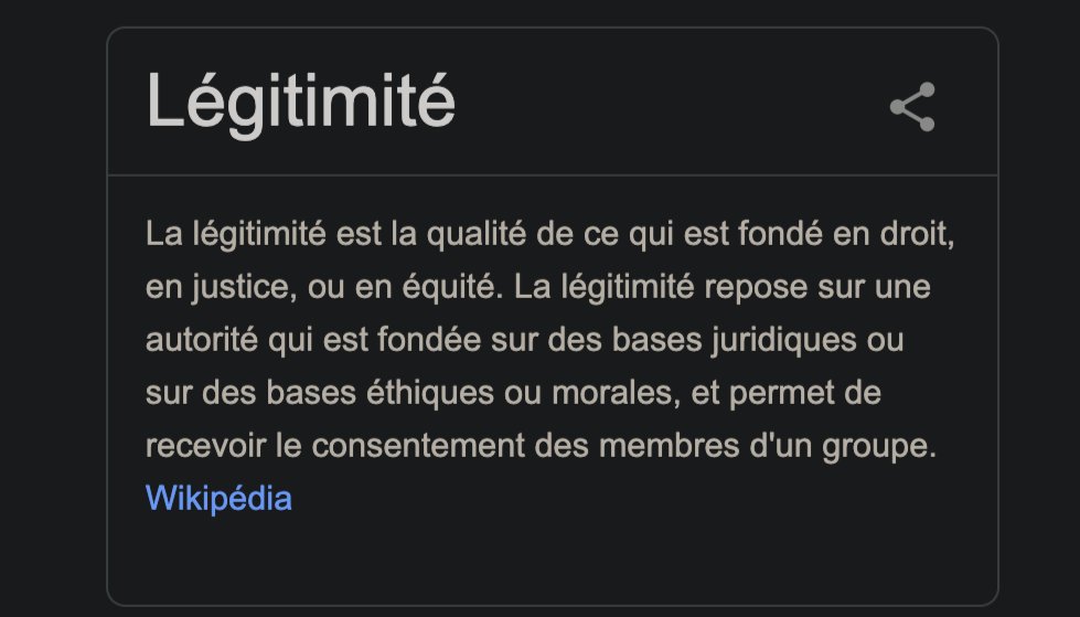 Sur ce sujet il est surtout question de légitimité selon les ancêtres, définition au passage :