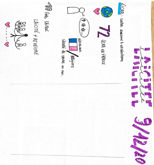 Valprof1's tweet photo. Quelques #sketchnotes réalisées par des étudiantes du BTS SAM lors de la conférence sur la #JourneeDeLaLaicite.

Bravo à elles pour cette prise de note originale ! 🖍️

#sketchnoting #officemanager https://t.co/JetNDqigop