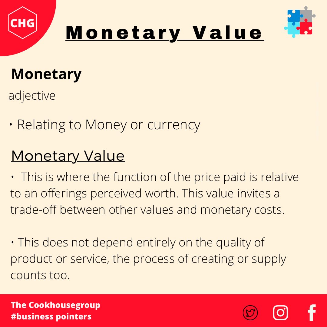 cookhousegroup's tweet image. We look at Monetary Value today, if you have no  idea how to price this would be of help. 

#business #monetaryvalue #businesstips #businesspointers #SmallBusinesses #Entrepreneur #accounting #Marketing #twitter