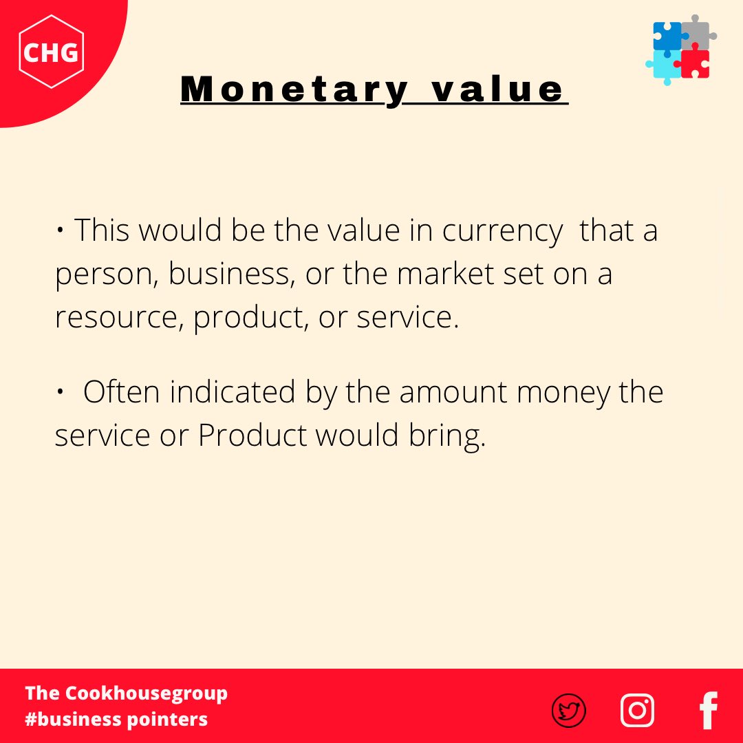 cookhousegroup's tweet image. We look at Monetary Value today, if you have no  idea how to price this would be of help. 

#business #monetaryvalue #businesstips #businesspointers #SmallBusinesses #Entrepreneur #accounting #Marketing #twitter