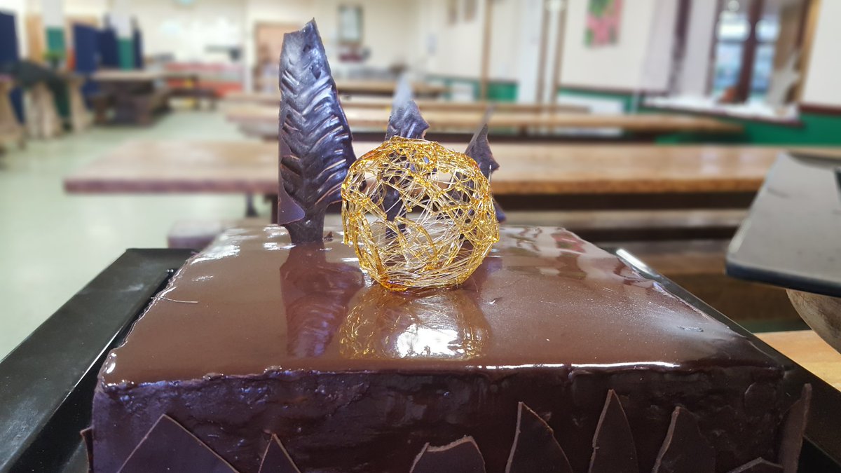 Christmas party cakes
Decadent ginger cake caramel creme, covered in Clementine chocolate ganache, finished with a mirror glaze chocolate xmas trees and caramelised baubles #HolroydHowe