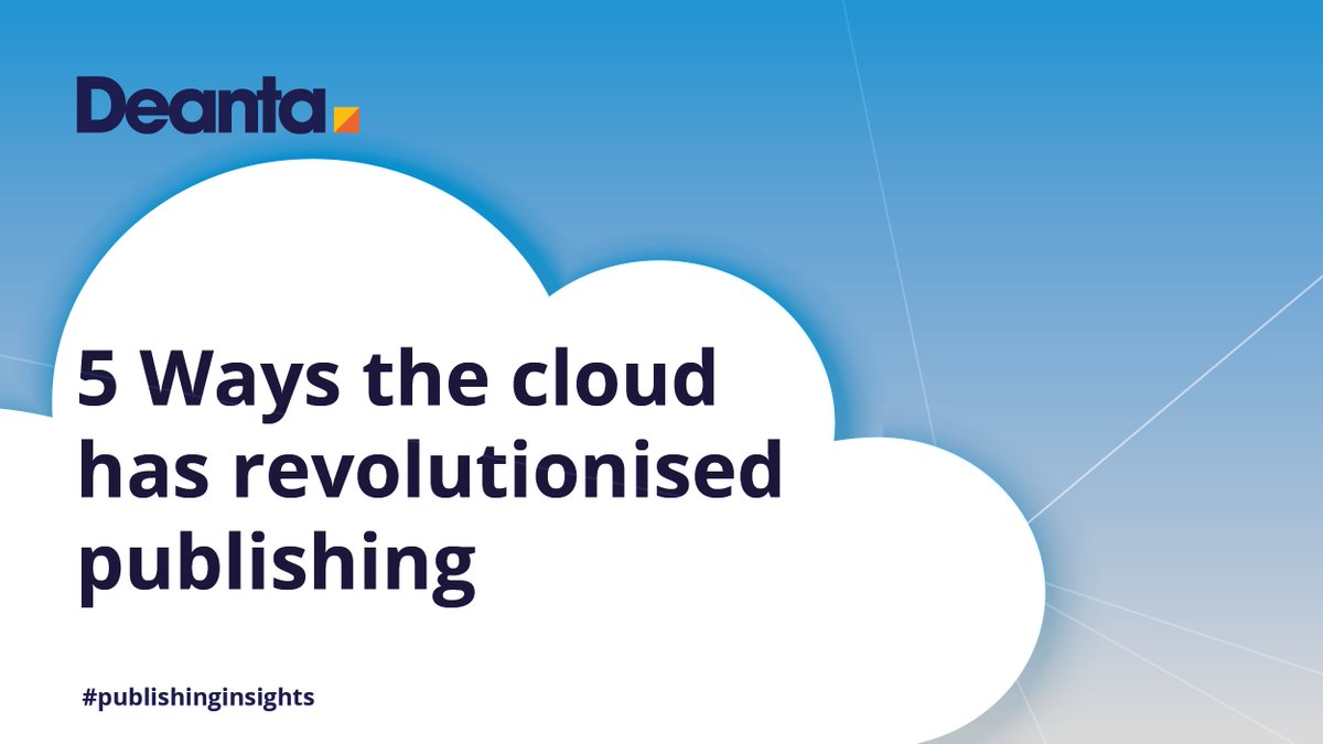 Deantapub's tweet photo. Over the next 5 days, we will be releasing our top 5 ways in which the cloud has revolutionised publishing. Use the hashtag #publishinginsights to share your own thoughts or join the debate.
#publishing #publishingindustry #academicpublishing #publishers #cloudpublishing https://t.co/C4xOg4Drgh