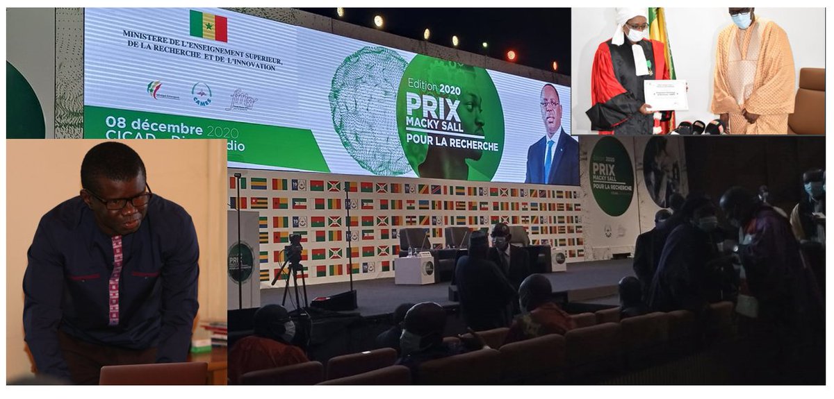 MARCAD7's tweet image. Congratulations to Prof Jean Louis A. Ndiaye, member of the "Programme Thématique de Recherche – Santé " team, led by Prof Fatou B. Sarr, winner of the Macky Sall Prize for Research, awarded for the 1st time by @LeCames. Prof Ndiaye is in charge of M&amp;amp;E in MARCAD  #DELTASAfrica