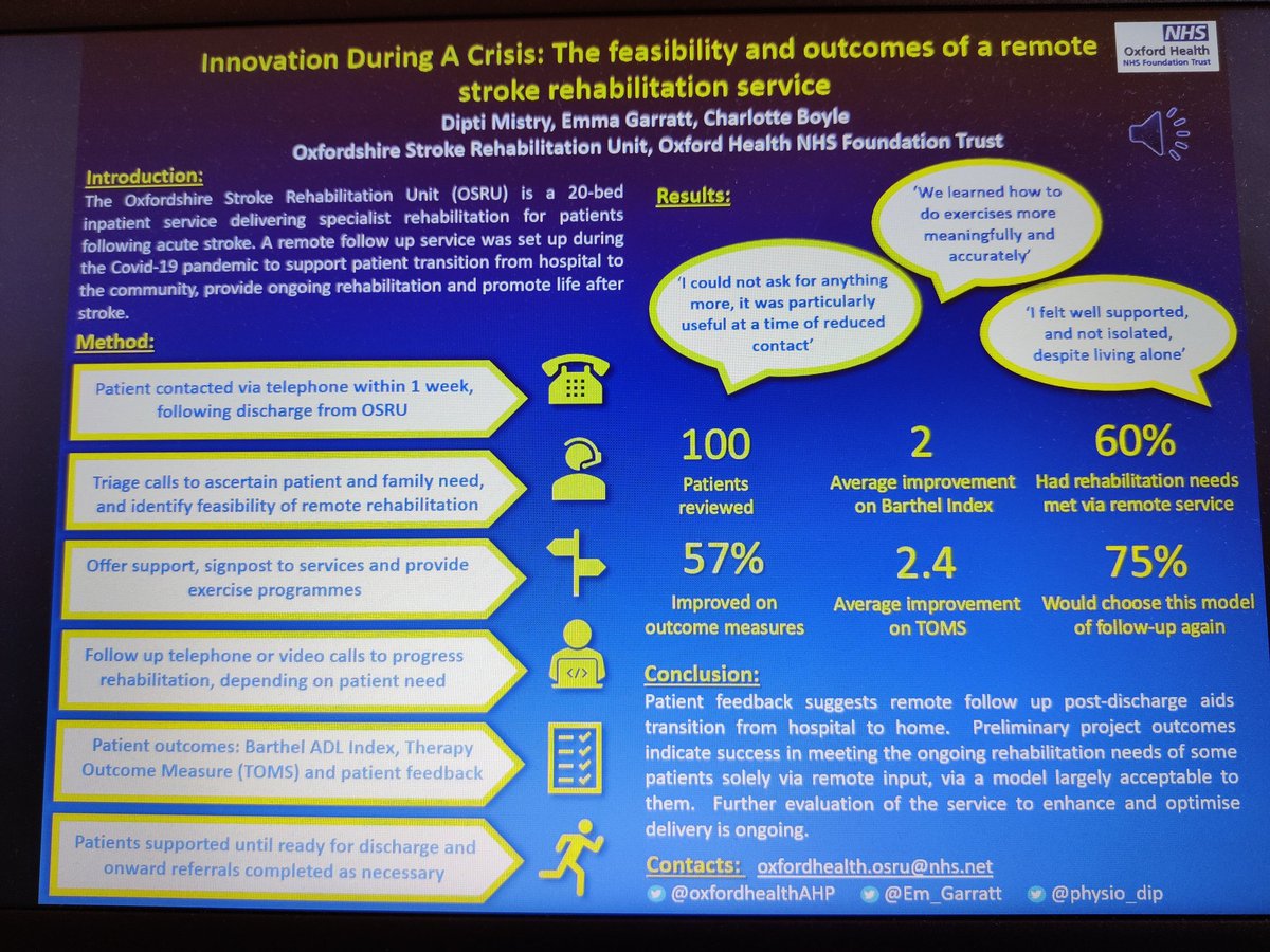 physio_dip's tweet photo. Excited about learning more at the last day of #UKSF20 today!
Proud to be part of #TeamOSRU and have our poster on display - check it out on Tour 16 Poster 168! 
@Em_Garratt @oxfordhealthAHP @OxfordHealthNHS https://t.co/M48Rm4TIRv