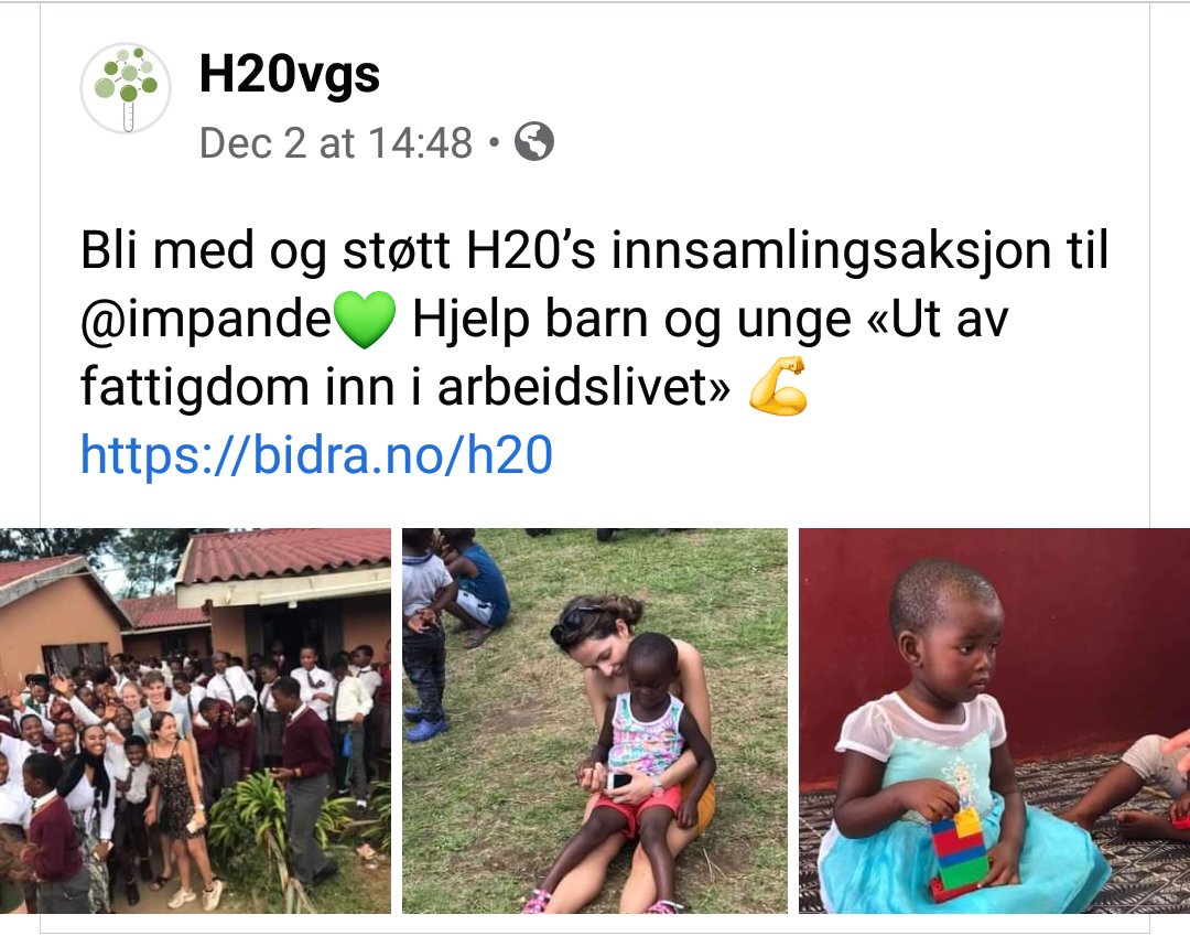 GuriBorch's tweet photo. Håper flere vil støtte Hersleb-elevers innsamlinger for barn og unge i Sør-Afrika. #Impande Hver krone teller, som man sier. https://t.co/C8HdFi9eBj https://t.co/LW6JedVBs4