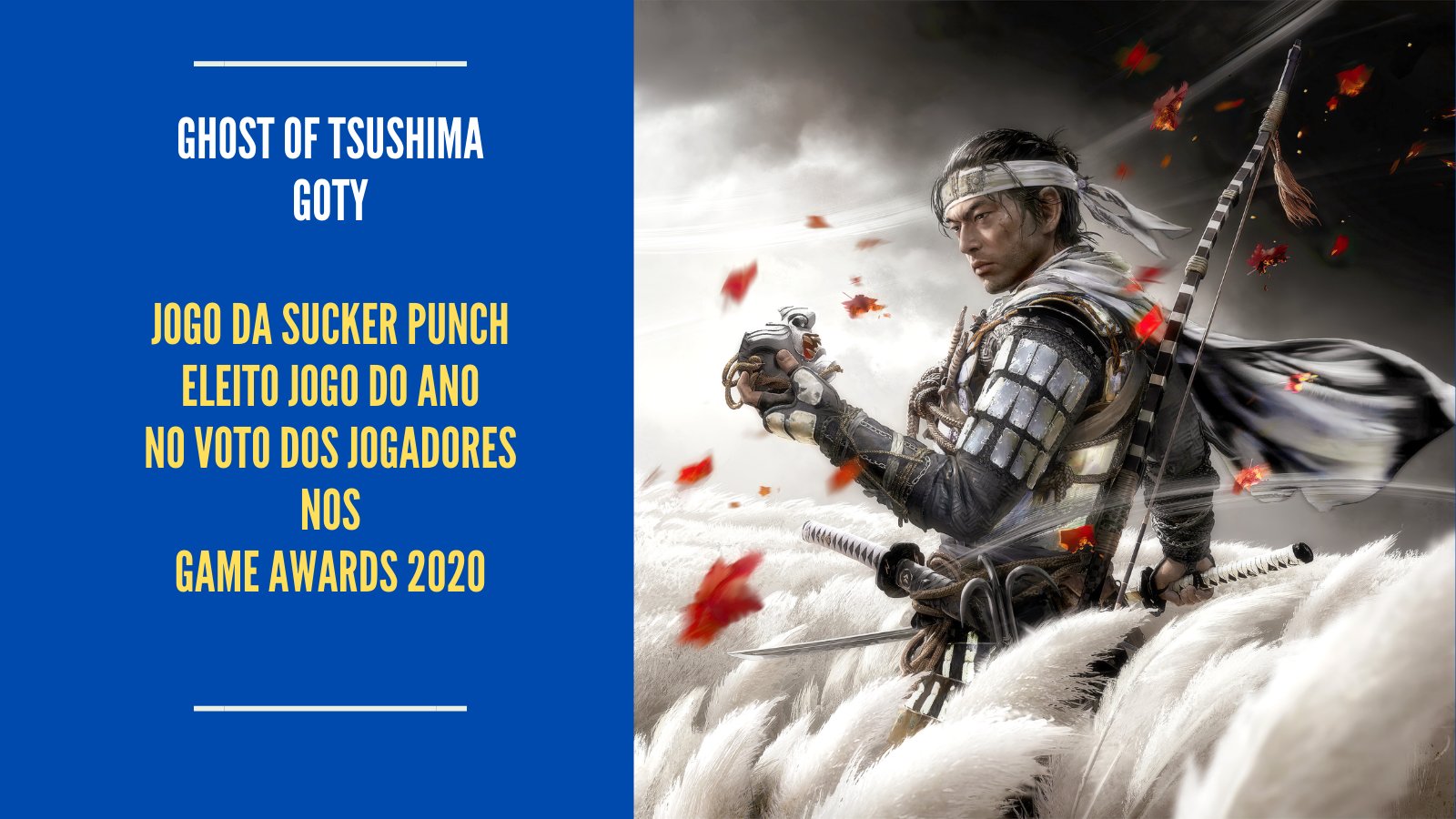 Eurogamer.pt on X: #GhostofTsushima é o GOTY dos jogadores no Game Awards  2020!  / X