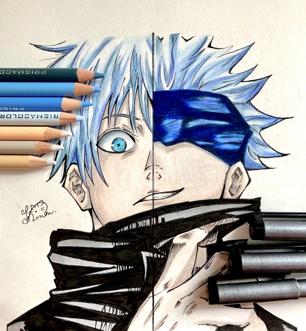 五条悟 「呪術廻戦より 五条先生描きました! 」|himari(元しのん)の